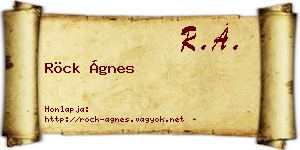 Röck Ágnes névjegykártya